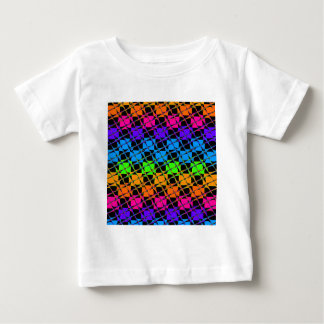 Latest Edgy Colorful Checkered Rainbow Pattern Baby T-Shirt