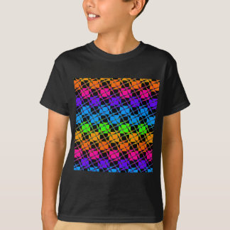 Latest Edgy Colorful Checkered Rainbow Pattern T-Shirt