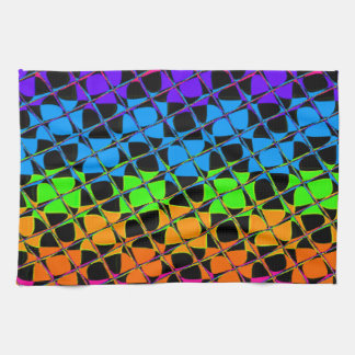 Latest Edgy Colorful Checkered Rainbow Pattern Towel