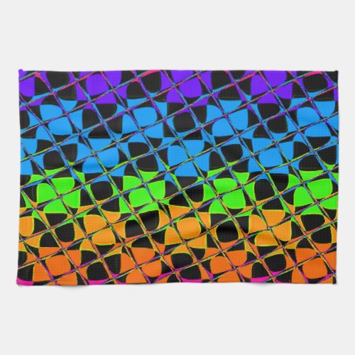 Latest Edgy Colorful Checkered Rainbow Pattern Towel