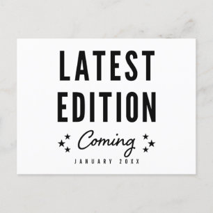 Latest Edition Coming Pregnancy Announcement Postcard