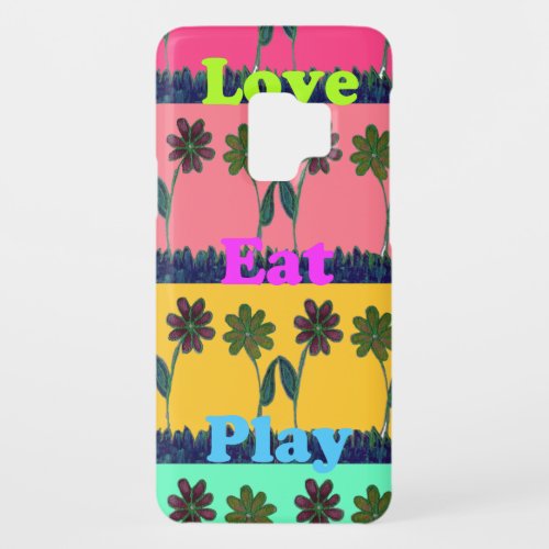 Latest floral edgy eat love play design Case_Mate samsung galaxy s9 case