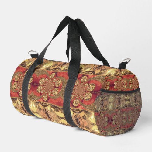 Latest Golden Red African Print Art Design Duffle Bag