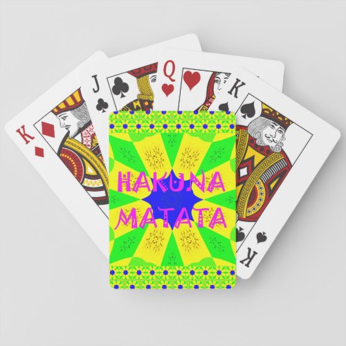 Latest Hakuna Matata Beautiful Amazing Design Colo Playing Cards