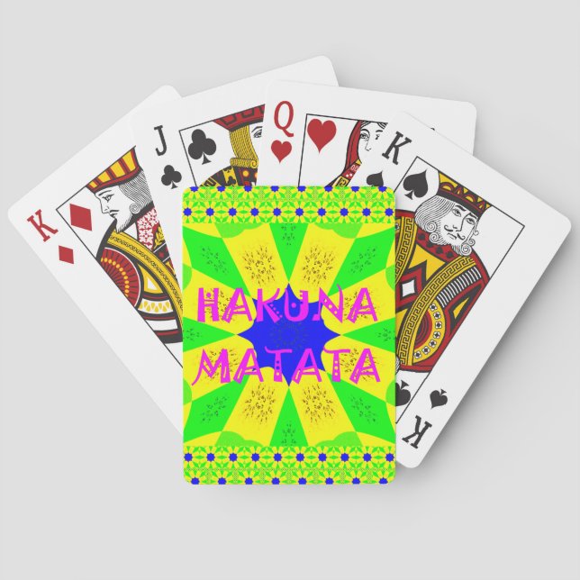 Latest Hakuna Matata Beautiful Amazing Design Colo Poker Cards (Back)