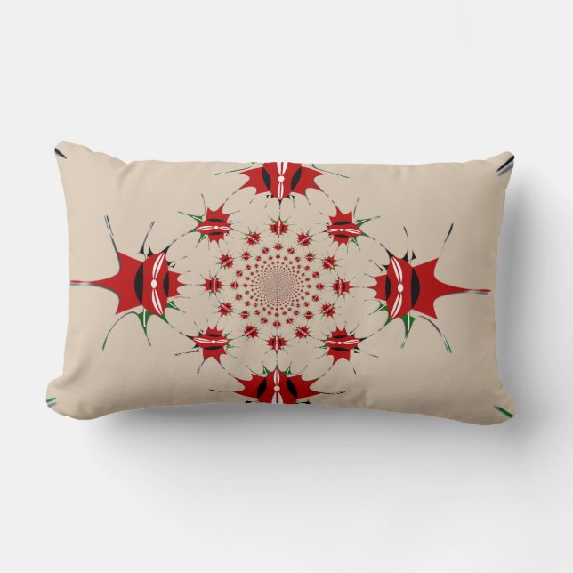 Latest inspired colorful  pattern art design  lumbar pillow (Front)