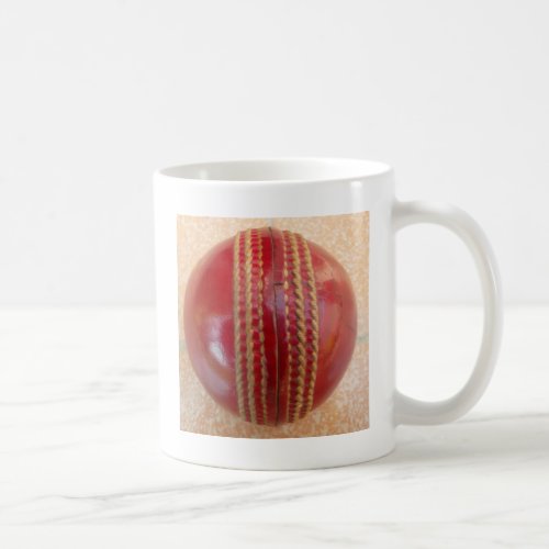 Latest International Cricket Red Leather Ball Coffee Mug