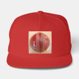 Latest International Red Leather Cricket Ball Snap Back Hat