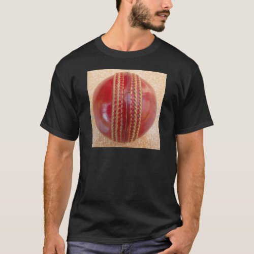 Latest International Red Leather Cricket Ball T_Shirt