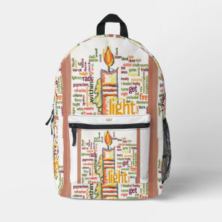 Latest Light Text Art cute candle Flame inspired Printed Backpack