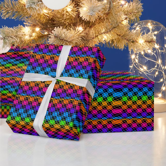 Latest lovely colorful reflection rainbow design wrapping paper (Holidays)