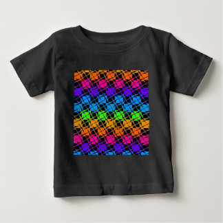 Latest lovely edgy rainbow colors checkered design baby T-Shirt