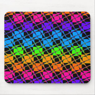 Latest lovely edgy rainbow colors checkered design mouse pad