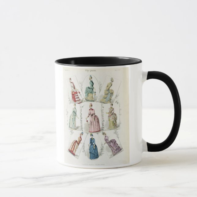 Latest Paris Fashions, nine day dresses in a fashi Mug (Right)