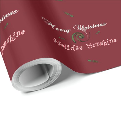 Latest Red Merry Christmas Holiday Sunshine Wishes Wrapping Paper