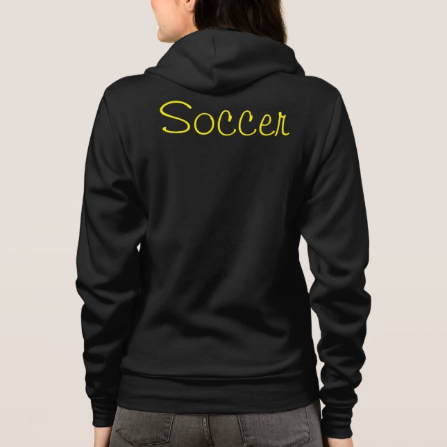 Latest Soccer Mom Yellow and black Football. Hoodie (Back)