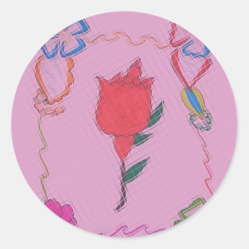Latest Special Rose  Design Classic Round Sticker