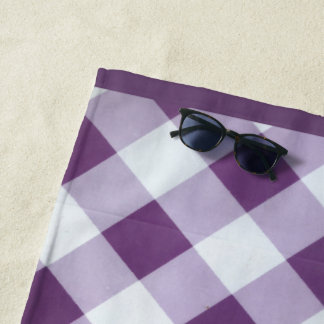 Latest Stylish White and Purple Checkered pattern Beach Towel