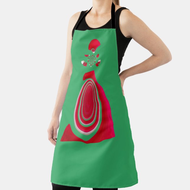 Latest unique red and white pattern design apron (Insitu)