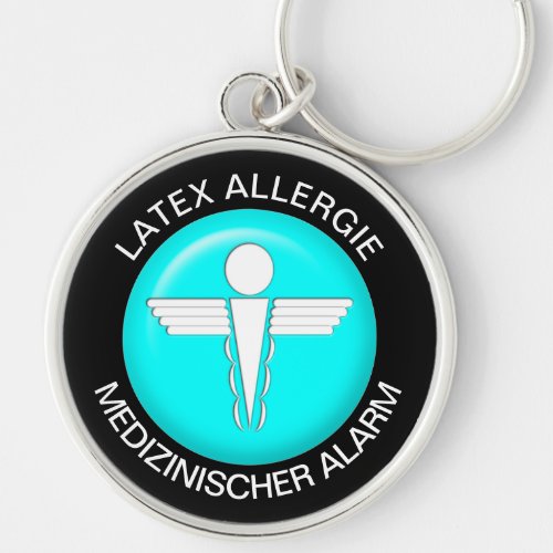 LATEX ALLERGIE  Medical Alert _ Button Keychain