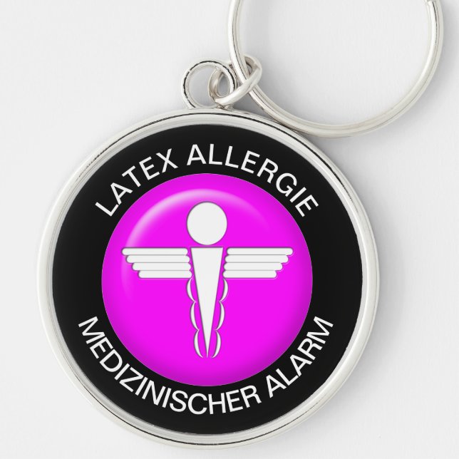 LATEX ALLERGIE  Medical Alert - Button Keychain (Front)