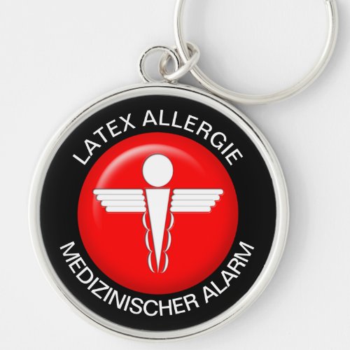 LATEX ALLERGIE  Medical Alert _ Button Keychain