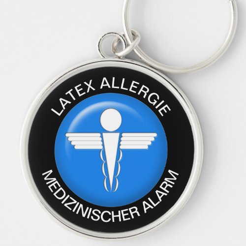 LATEX ALLERGIE  Medical Alert _ Button Keychain