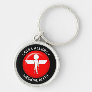 Latex Allergy Medical Alert Keychain