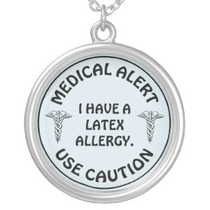 LATEX ALLERGY SILVER PLATED NECKLACE