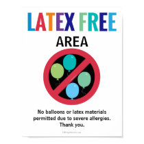 Latex Free Area Classroom Building No Balloons Poster