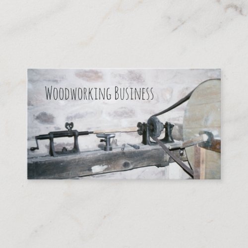 Lathe Antique Milling Industrial Woodworking Wood Business Card