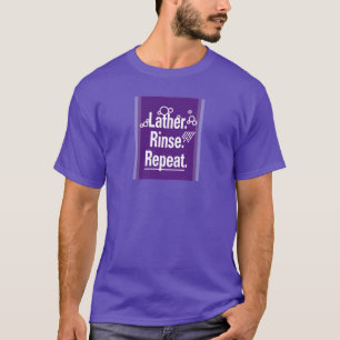 Lather Rinse Repeat White Gfx Purple Stripes T-Shirt