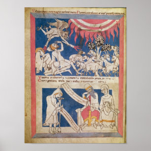 Latin 7253 15 675, f.4v: Job being tested by God Poster