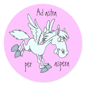 Latin: Ad astra per aspera Classic Round Sticker