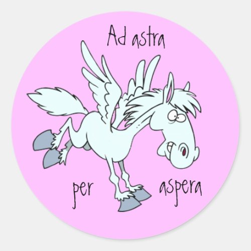 Latin Ad astra per aspera Classic Round Sticker