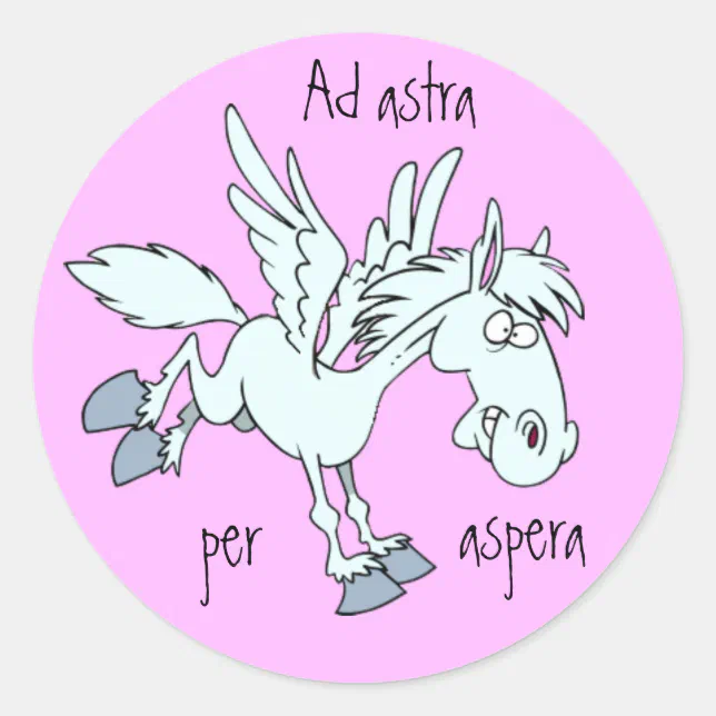 Latin: Ad astra per aspera Classic Round Sticker | Zazzle