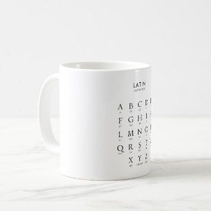Latin Alphabet Coffee Mug