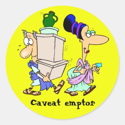 Latin Caveat emptor Classic Round Sticker