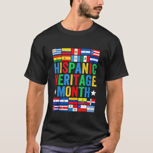 Latin Countries Flag Hispanic Heritage Month Latin T_Shirt