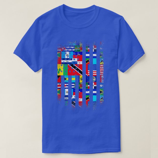 Latin Countries US Flag Latino Pride Hispanic Heri T-Shirt (Design Front)
