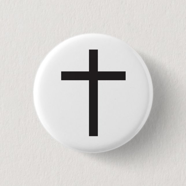 Latin Cross Religious Symbol Button (Front)