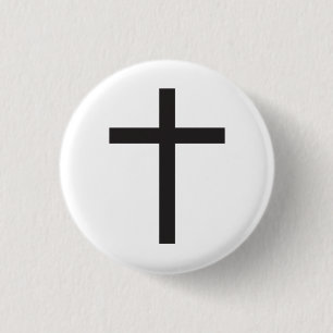 Latin Cross Religious Symbol Button