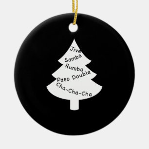 Latin Dance Christmas Treedark Ceramic Ornament