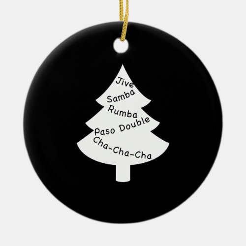 Latin Dance Christmas Treedark Ceramic Ornament