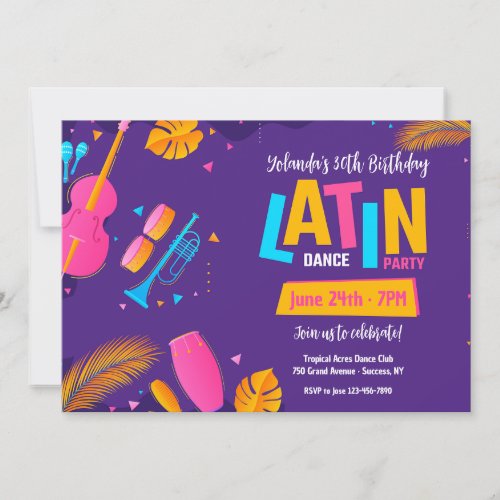Latin Dance Party Invitation