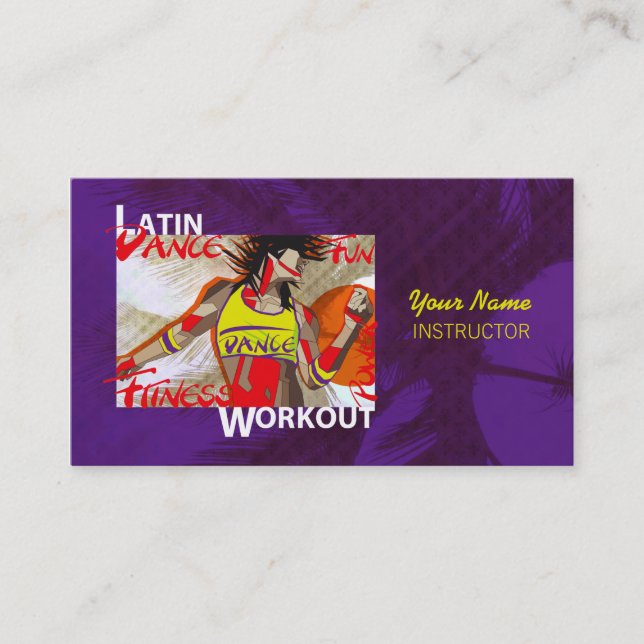 LATIN DANCE WORKOUT - Business Card (Front)