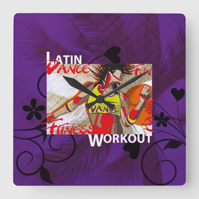 LATIN DANCE WORKOUT - Wall Clock (Front)