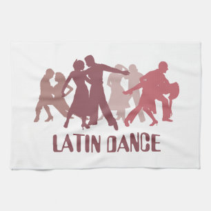 Latin Dancers Illustration Kitchen Towel