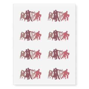 Latin Dancers Illustration Temporary Tattoos