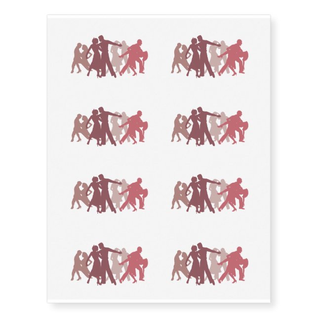 Latin Dancers Illustration Temporary Tattoos (Front)